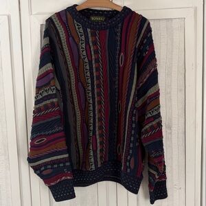 Rare Tosani Sweater Vintage XLarge CoogiStyle MultiColor 80s 90s